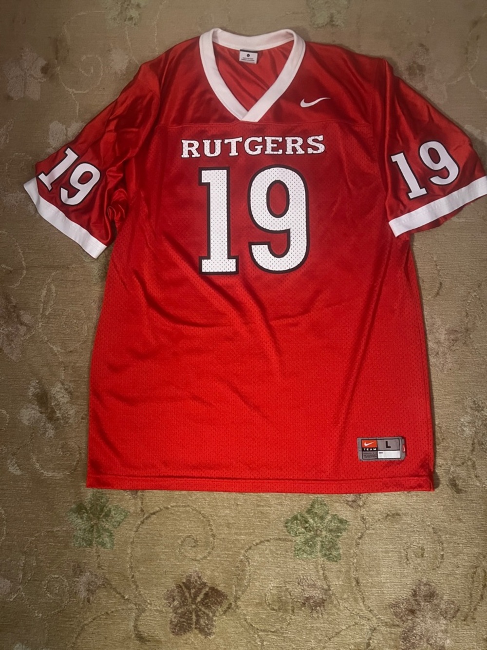 Nike Red Rutgers #19 Team Football Jersey